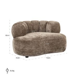 S5159 FR STONE CHENILLE - Fauteuil Penelope stone fire retardant (Niagara 104 Stone Chenille)