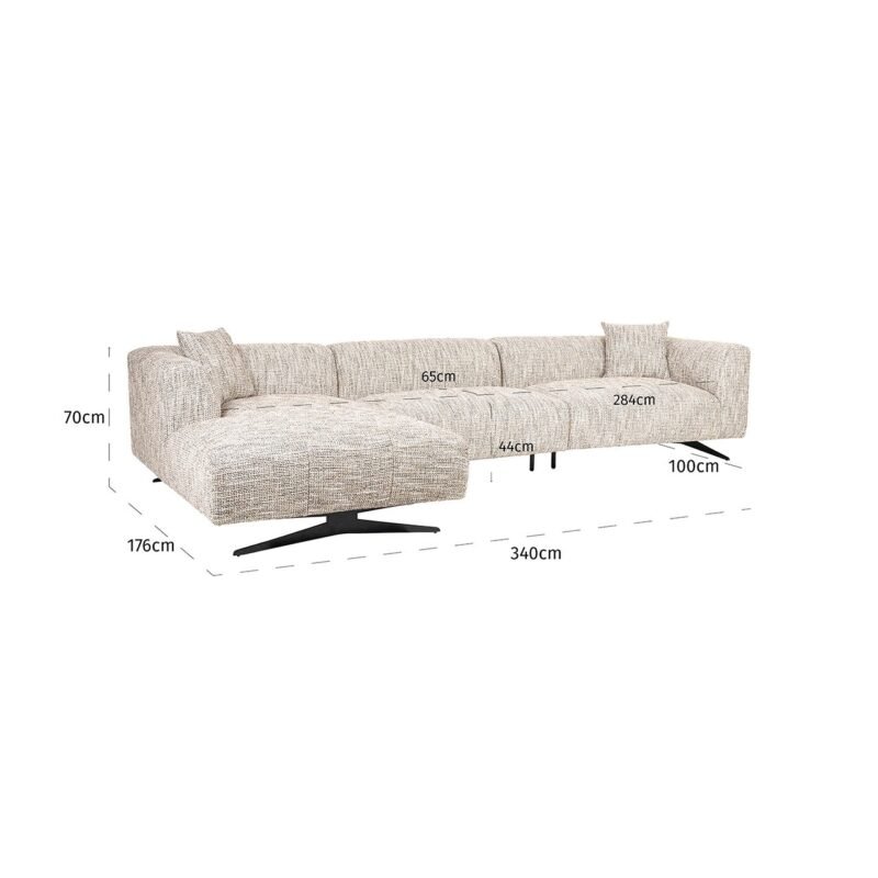 S5172 TRENDY NATURE - Bank Hoxton 3-zits + lounge links (Be Trendy 01 Nature)
